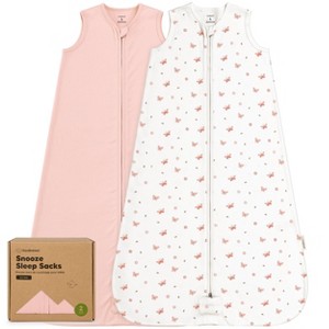 2-Pack Snooze Baby Sleep Sacks, Organic Cotton Wearable Blanket, Soft  Toddler Sleeping Bag, Smooth Zipper - 1 of 4