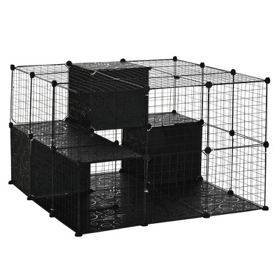 Pet Playpen with Door Storage Shelf for Kittens Chinchillas and Pet Minks
