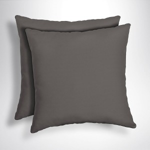 2pk Canvas Texture Square Outdoor Throw Pillows Slate - Arden Selections, Grey