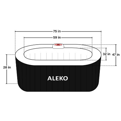 Black and White Oval Inflatable Hot Tub Spa with Drink Tray