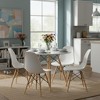 FurnitureR Round Dining Table 31.5 Inch for 2-4 Person, Stylish Circle Table with Wooden Legs for Home Kitchen, Cafés, Leisure Rooms, White - 2 of 4