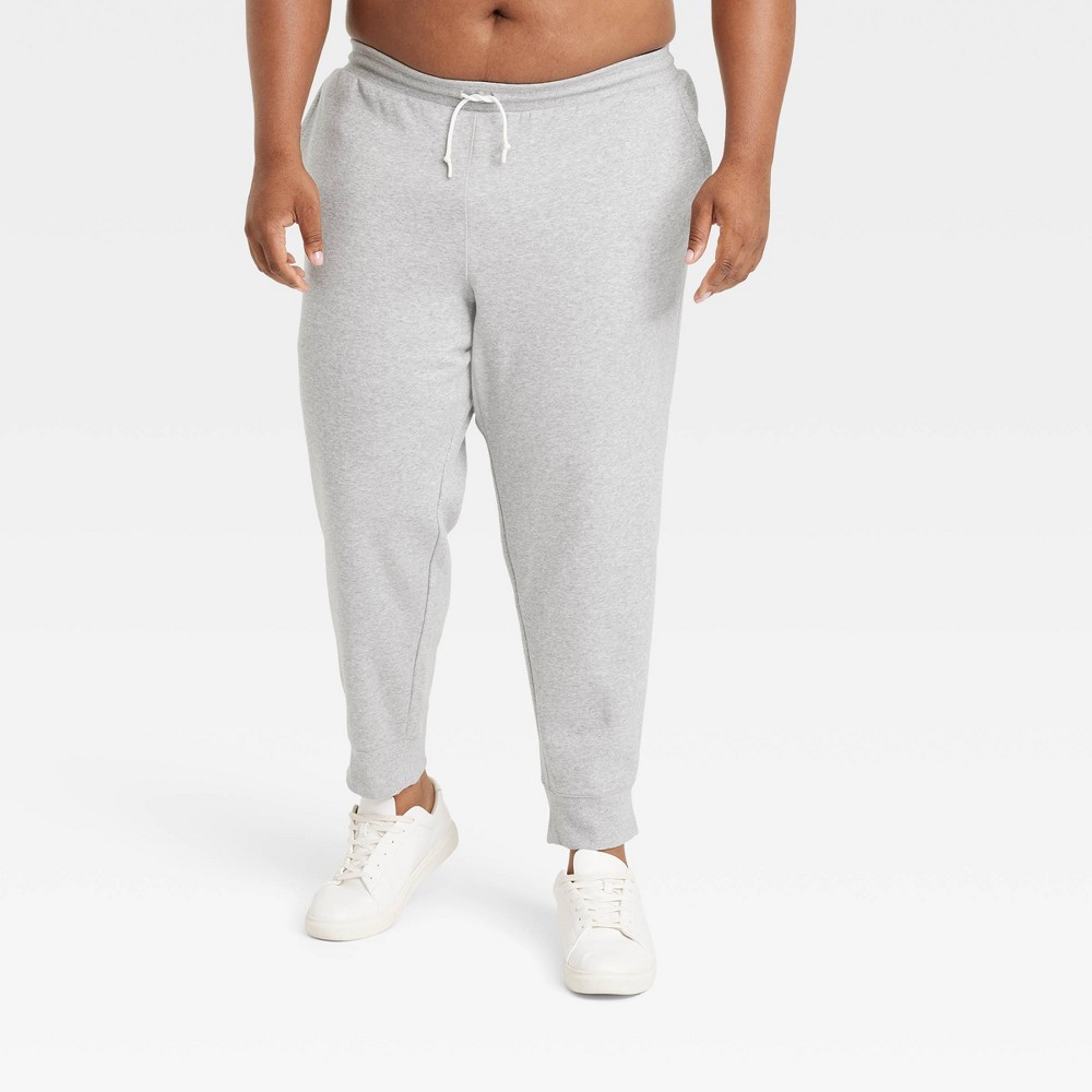Men's Big Cotton Fleece Joggers - All in Motion™ Heathered Gray 3XL -  88406353