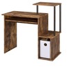 Vynxaria Writing Desks Weathered Oak Black Computer Desk Rustic-Industrial for Home Offices Compact and Portable - 2 of 4