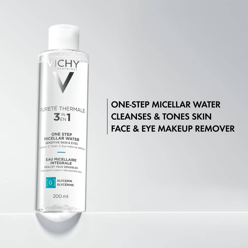 Vichy Puret&#233; Thermale Mineral Micellar Water for Sensitive Skin - Unscented - 6.7 fl oz, 4 of 9