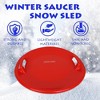 Slippery Racer Heavy-Duty Cold Resistant Downhill Pro Adults and Kids Plastic Outdoor Winter Saucer Disc Snow Sled with Handles (2 Pack) - 2 of 4