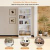 Vynxaria 83" Tall Wood Bookcase: 5-Tier Adjustable Shelves, Ideal for CDs, Books & Movies, Free Standing for Living Room & Office, White - 3 of 4