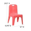 Emma and Oliver 4 Pack Plastic Stack School Chair with Carrying Handle and 11" Seat Height - 4 of 4