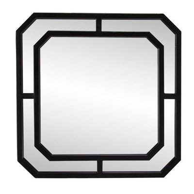 Howard Elliott 15.75"x15.75" Metal Framed Diamond Accent Wall Mirror Matte Black