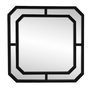 Howard Elliott 15.75"x15.75" Metal Framed Diamond Accent Wall Mirror Matte Black - 1 of 4