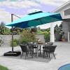 PURPLE LEAF Cantilever Outdoor Umbrella with Base Large Patio Hanging Double Top Square Offset Umbrella 360° Rotation - 2 of 4