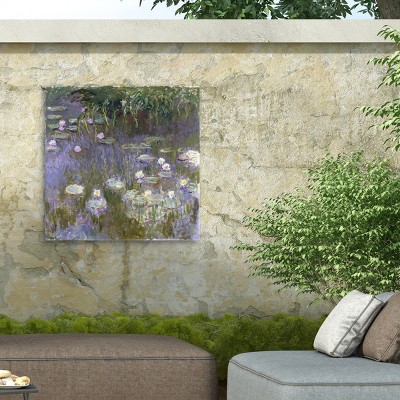 Monet Water Lilies 35x35 Aluminum Frame Outdoor Canvas