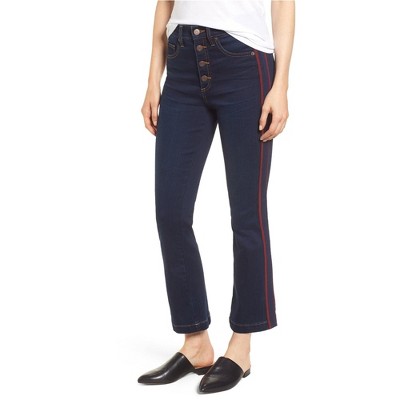 1.STATE Womens Ribbon Stripe Flared Jeans