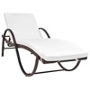 vidaXL Sun Lounger with Cushion Poly Rattan Brown - 2 of 4