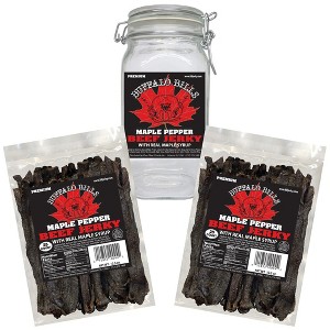 Buffalo Bills Maple Pepper Beef Jerky 2 Bag Starter Kit (2 bags and 1 jar) - 1 of 4