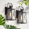 2pk 12.5" Metal/Glass "X" Outdoor Wall Lamps Rusty - LNC: ETL Listed, Weatherproof, 60W E26 - 2 of 4