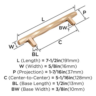 Champagne Bronze 7.5" Modern Bar Cabinet Pull