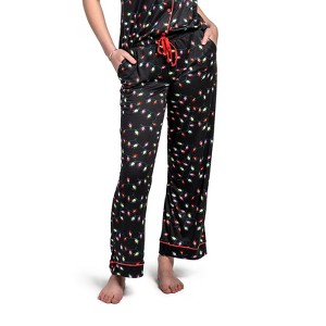Hello Mello Women's Holiday Pajama Pants Wide Leg Lounge Bottoms - 1 of 4