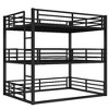 Kumasinova Metal Triple Bunk Bed, Heavy-Duty Steel Bed Frame with Full-Length Guardrails, Noise-Reducing Design for Shared Kids' Rooms/Guest Spaces - 4 of 4