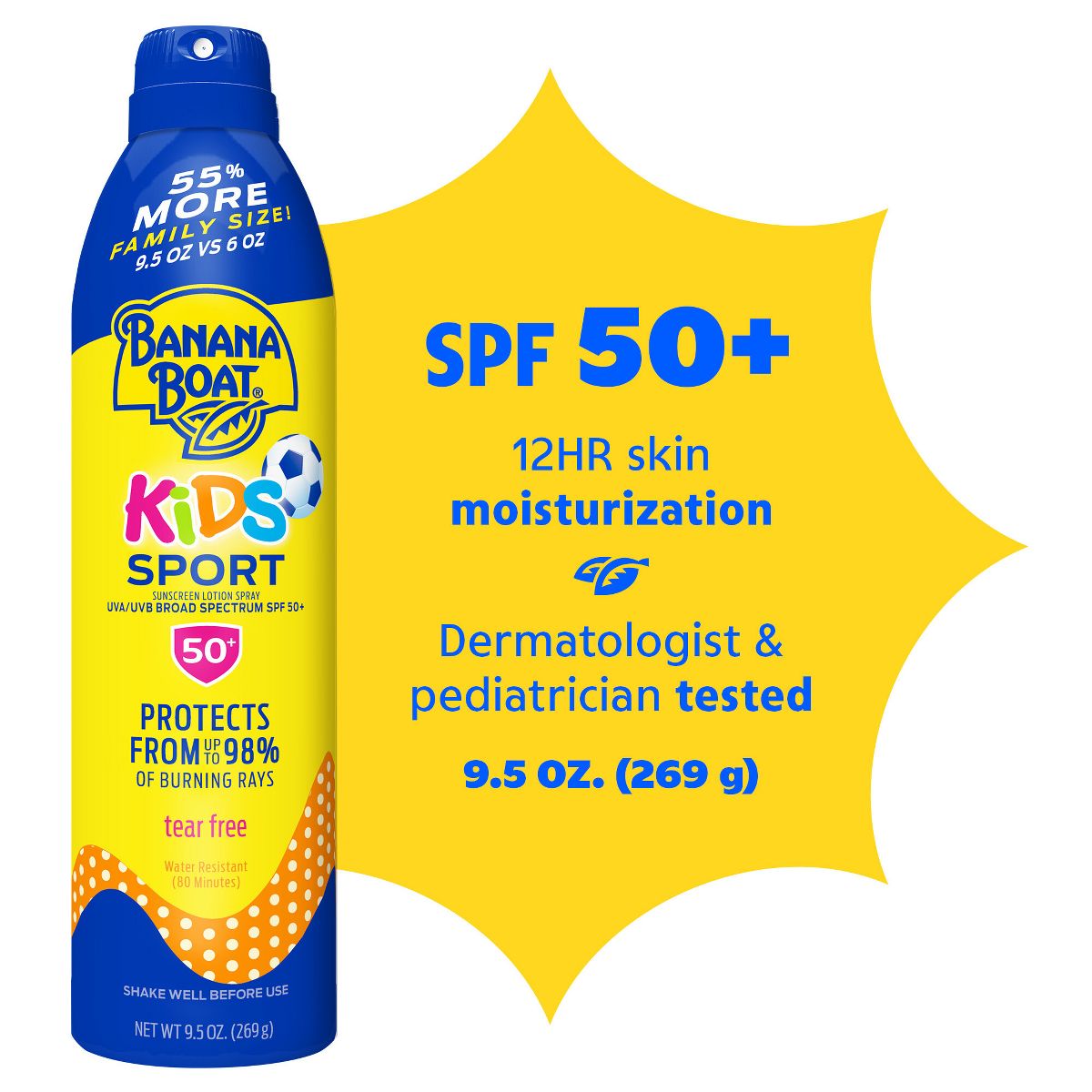 Banana Boat Kids' Sport Sunscreen Spray - SPF 50+ - 9.5oz - thumbnail 3