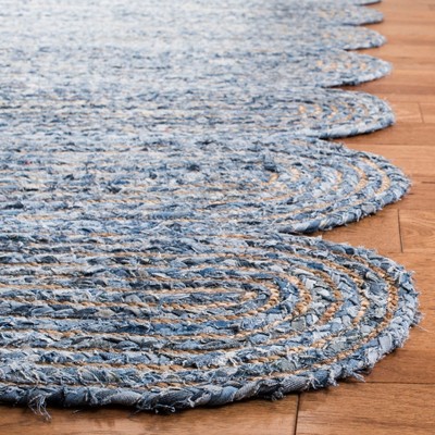 Cape Cod Blue and Natural Handwoven Rectangular Area Rug