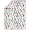 Sweet Jojo Designs Girl Baby Crib Bedding Set - Feather Collection Blue, Pink and White 4pc - 3 of 4