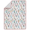 Sweet Jojo Designs Girl Baby Crib Bedding Set - Feather Collection Blue, Pink and White 4pc - image 3 of 4