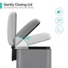 12L Stainless Steel Trash Can, Step Pedal Garbage Bin with Soft Close & Fingerprint-Resistant, Removable Inner Bucket for Kitchen, Bathroom - 4 of 4