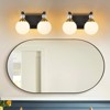 PAKOKULA 2-Light Black and Gold Vanity Light with White Globe Frosted Glass Shade - 2 of 4