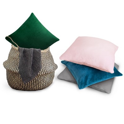 Snowflake Blue Fleece Euro Pillow Covers, Set of 2