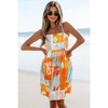 Amaryllis Women's Patchwork Print Smocked Back Midi Dress with Adjustable Straps Square Neckline - 2 of 4