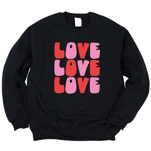 Simply Sage Market Women's Graphic Sweatshirt Love Stacked Bold - 1 of 3