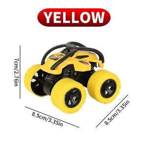 Monster Truck Toys Friction Powered Toy Cars Push and Go Vehicles for Kids Christmas Birthday Party Gift for Boys Girls Aged 3-5 Yellow - 1 of 3