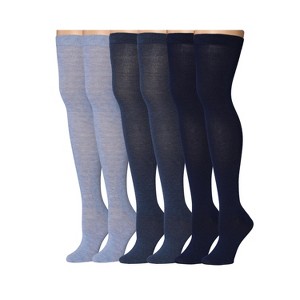 Isadora Paccini Womens 3 Pairs Elegant Monochrome Trio Colorful Pattern Over The Knee High Socks - 1 of 4