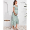 Clearlove Women's Summer Casual Short Sleeve Square Collar Elegant Hem Floral Dress - 4 of 4