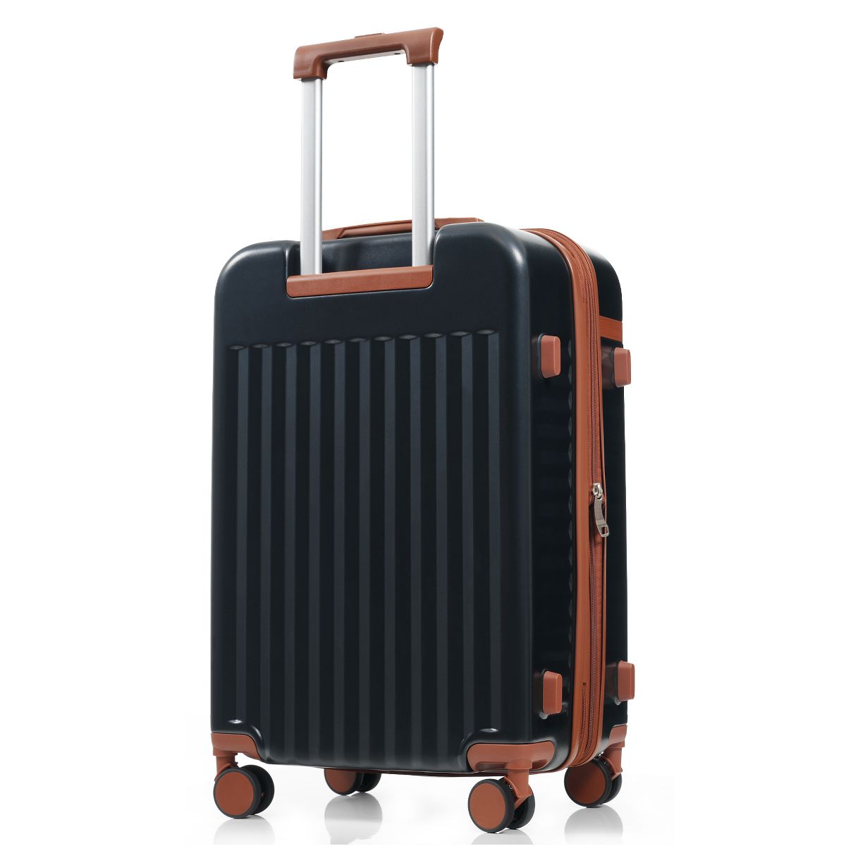 Polibi Luggage Set 3 Piece, 20 Inch Front Opening Design and 24/28 Inch Checked Suitcase with Spinner Wheels - thumbnail 4