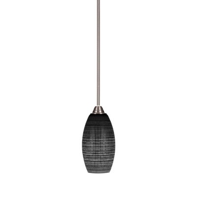 Toltec Lighting Paramount 1 - Light Pendant in  Brushed Nickel with 5.5" Black Matrix Shade