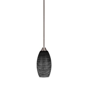 Toltec Lighting Paramount 1 - Light Pendant in  Brushed Nickel with 5.5" Black Matrix Shade - 1 of 1