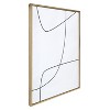 Kate and Laurel Sylvie Modern Line Abstract 3 BW Framed Canvas by The Creative Bunch Studio, 28x38, Bright Gold - 2 of 4