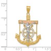 Black Bow Jewelry 14k TriColor Gold Diamond-cut Mariner's Crucifix Cross Pendant - 4 of 4