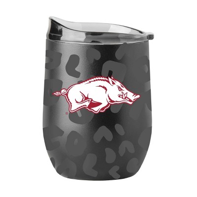 NCAA Arkansas Razorbacks 16oz Black Leopard Stainless Steel Wine Tumbler