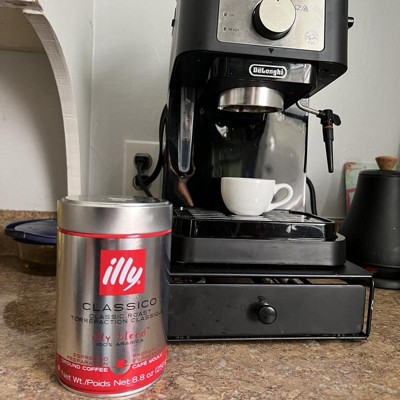 illy Ground Coffee Espresso - 100% Arabica Coffee Ground – Classico Medium  Roast - Notes of Caramel, Orange Blossom & Jasmine - Rich Aromatic Profile