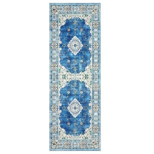 Area Rugs for Living Room Bedroom Dining Room Nursery Office Hallways, Washable Large Boho Vintage Bohemian Distressed Oriental Carpet Non Slip - 1 of 4