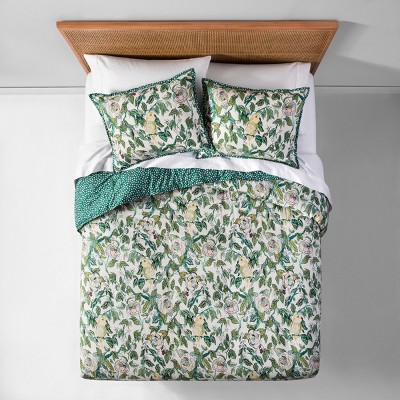 Green Indo Parakeet Reversible Comforter Set Opalhouse Target