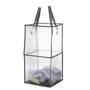 Unique Bargains Nylon Mesh Portable Reinforced Handles Laundry Hamper - 1 of 4