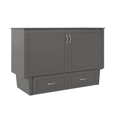 Espresso Queen Murphy Bed Chest with Single Drawer