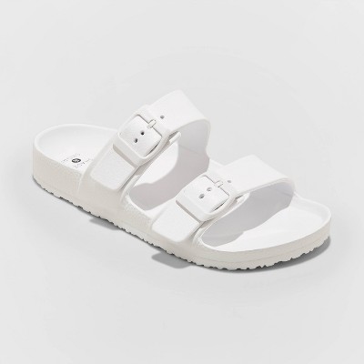 wide width white sandals