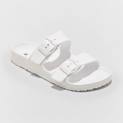 white wide width sandals