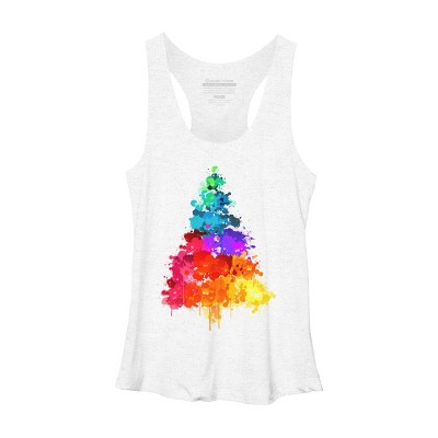 Women's Design By Humans Colorful Christmas Tree By DesignReadyStore Racerback Tank Top