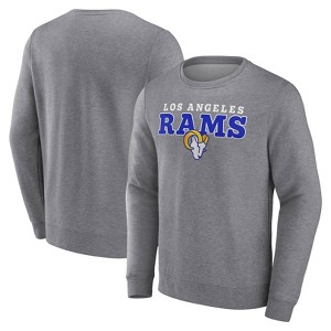 NFL Los Angeles Rams Men's Gray Long Sleeve Crew Fleece Sweatshirt - 1 of 3