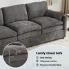 89" Chenille Curved-Arm 3-Seater Sofa with Double-Layered Cushions, Detachable Lumbar Pillow, and Elegant Stitching - 4 of 4